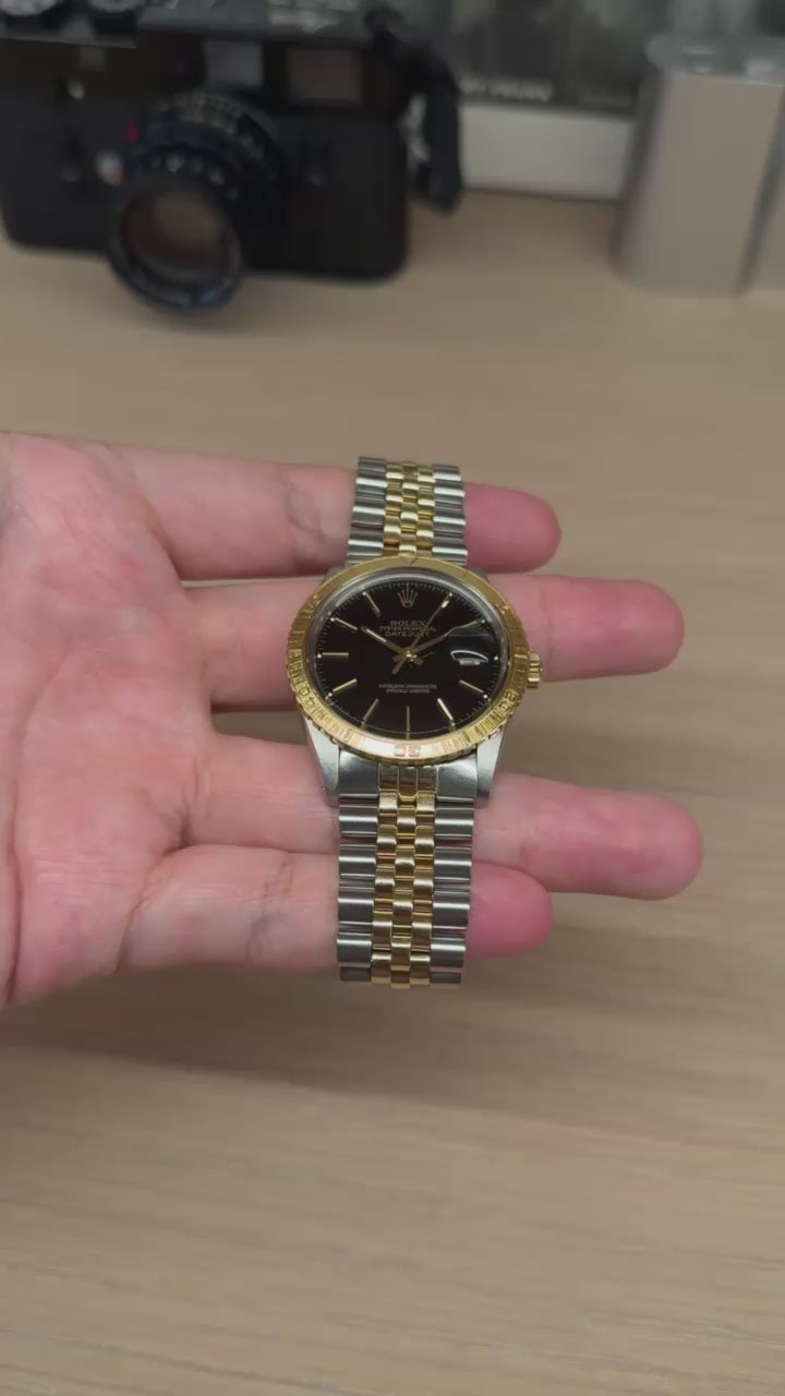 ゆきです ロレックス/デイトジャスト16253/18KYG/艶ありネイビーダイヤル/ ROLEX