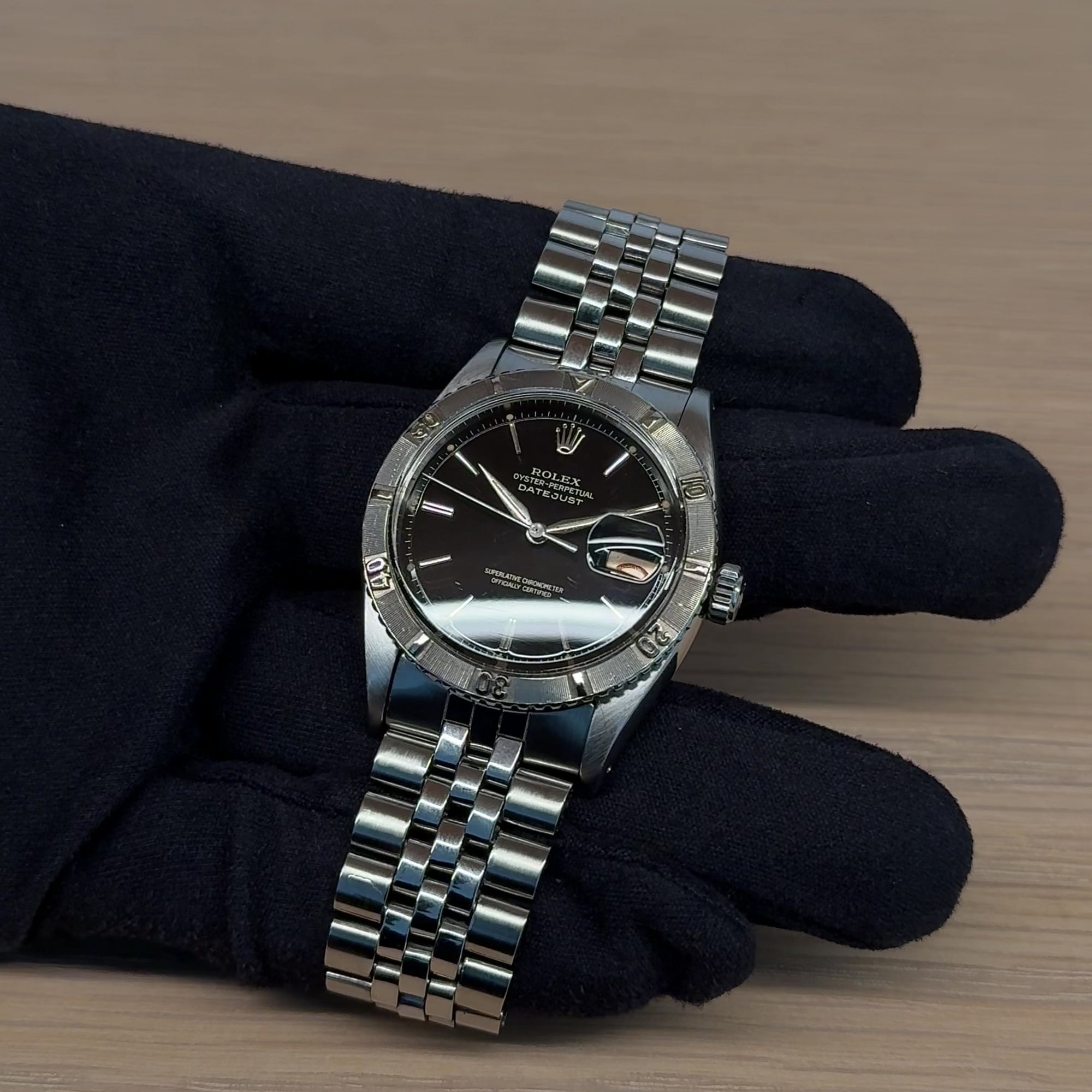 ロレックス/デイトジャスト6609/サンダーバードギルトダイヤル/WG回転ベゼル/ROLEX DATEJUST REF.6609 Thunderbird "GILT DIAL" Turn-O-Gragh 18KWG Bezel 1957y