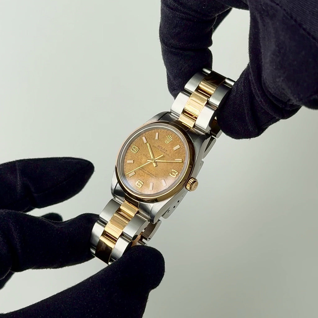 ロレックス/オイスターパーペチュアル14203/S番/トロピカルダイヤル/18Kイエローゴールド/アラビアインデックス/ROLEX OYSTER PERPETUAL REF.14203 "Tropical Dial" Oyster 1993-94y