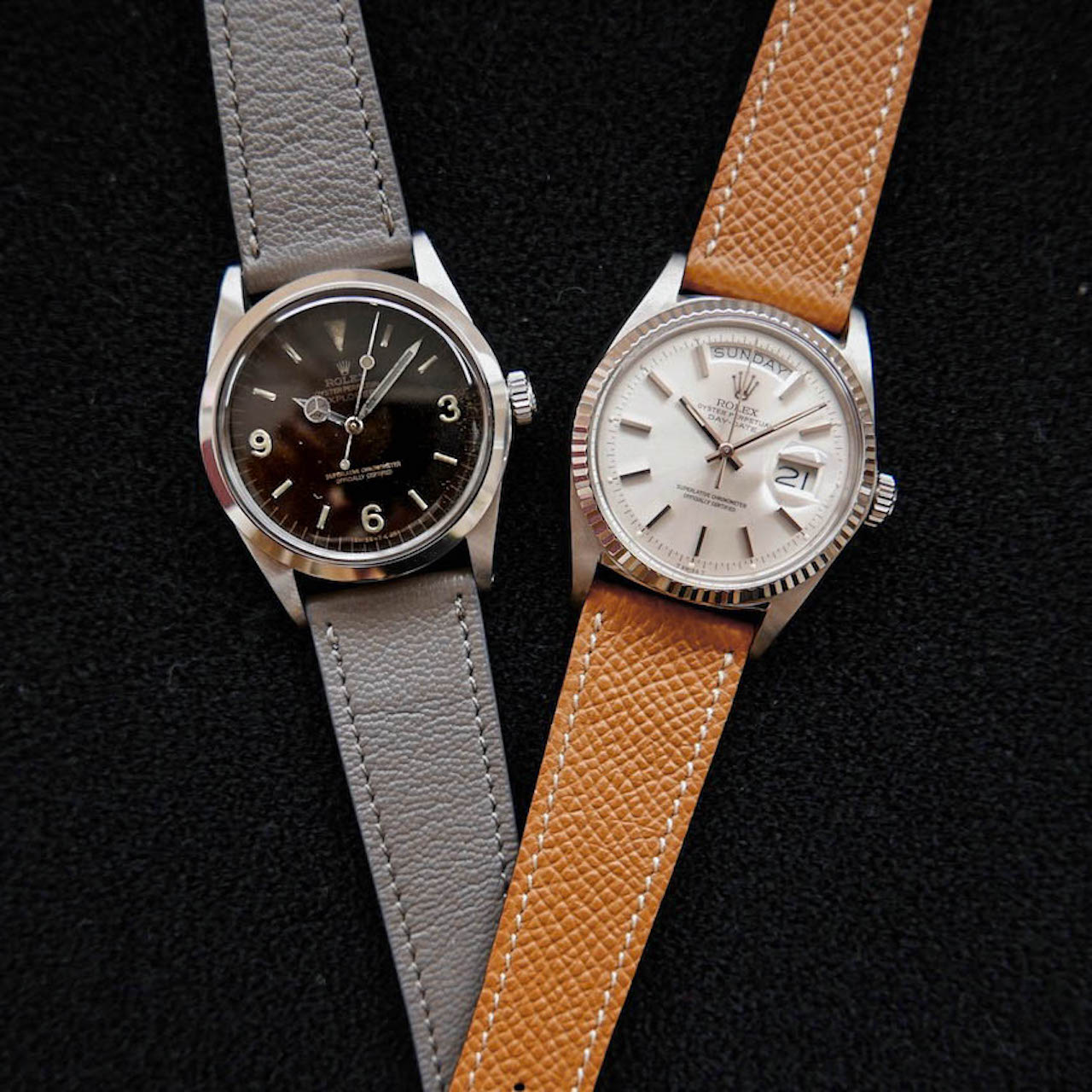 Leather strap looks like a HERMES for ROLEX SPORTS model and DAY-DATE